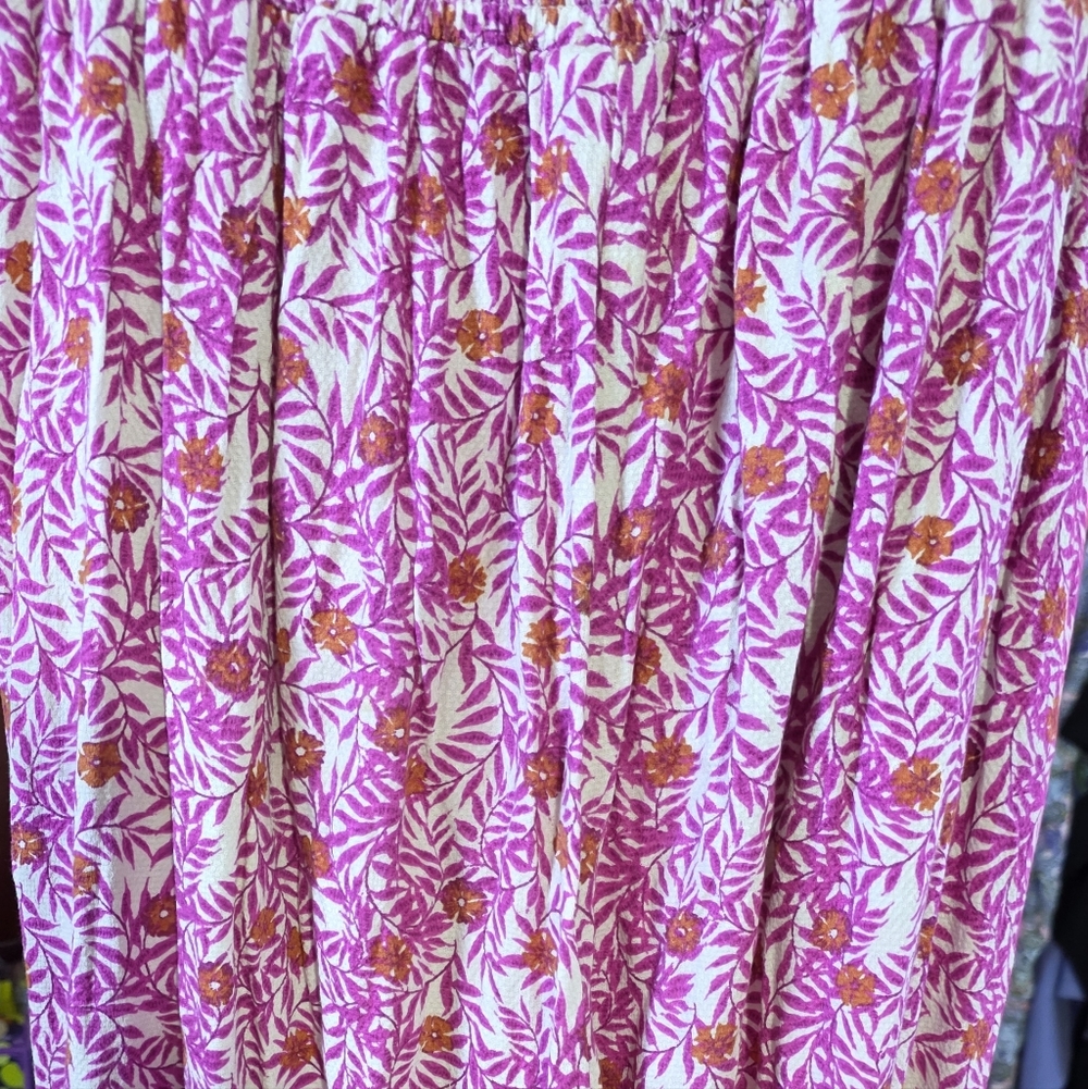 Anthropologie Pink Floral Boho Smocked Jogger Pants Flowy Sz Small - Picture 9 of 9